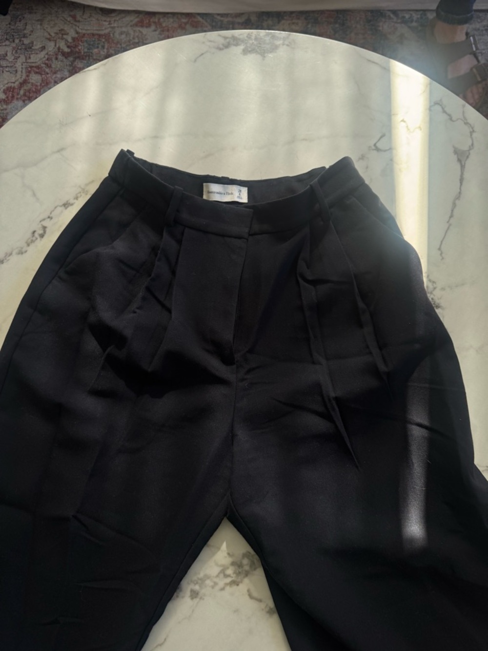 Abercrombie & Fitch Black Tailored High-Waist Trousers